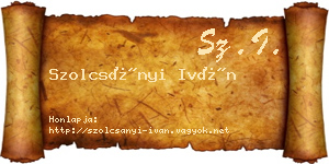 Szolcsányi Iván névjegykártya