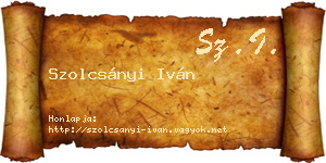 Szolcsányi Iván névjegykártya