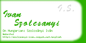 ivan szolcsanyi business card