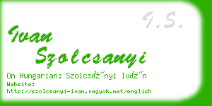 ivan szolcsanyi business card